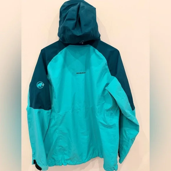 Mammut Gore-Tex Hooded Shell Jacket Men’s XL Teal Blue Waterproof Swiss Design